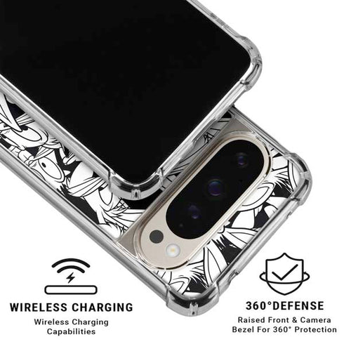 Looney Tunes Bugs Bunny Super Sized Pattern Pixel 9/9 Pro Clear Case